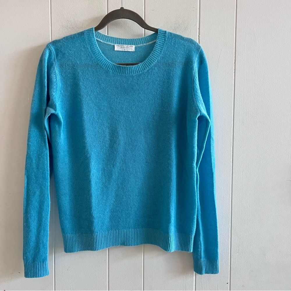 Majestic Filatures Cashmere Knit Long Sleeve Pullover Crewneck Sweater